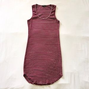 AMBIANCE Maroon & White Striped Bodycon Dress